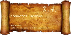 Kamocsai Aranka névjegykártya